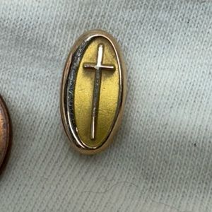 10K Solid Yellow Gold Cross Pin